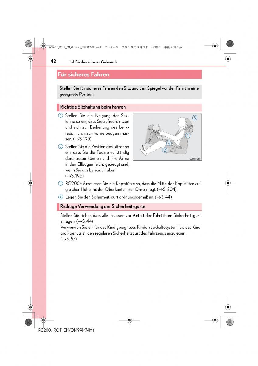 Lexus RC Handbuch / page 42
