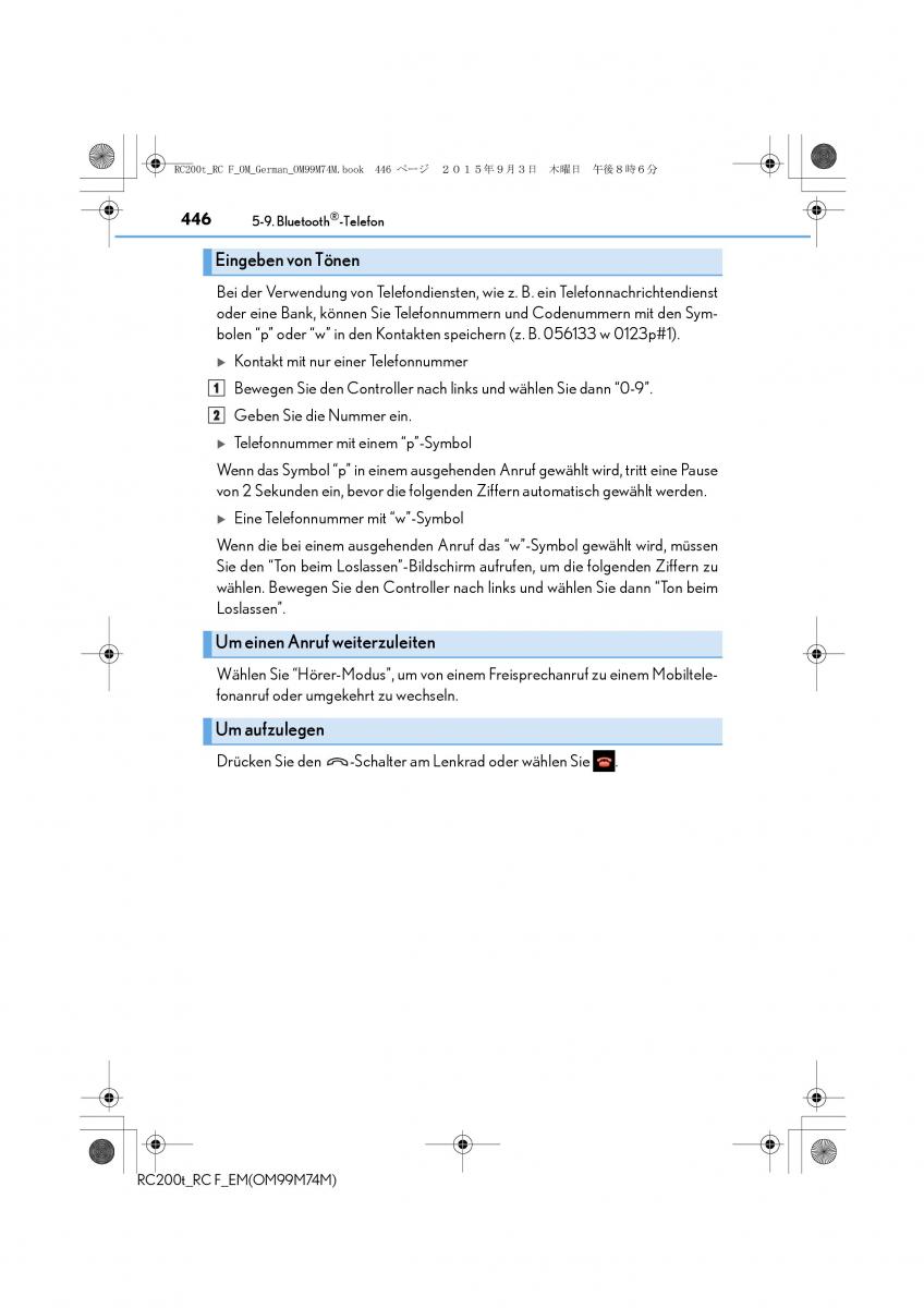 Lexus RC Handbuch / page 446