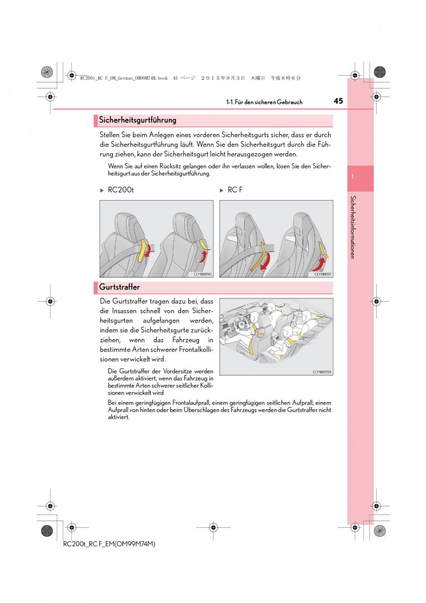 Lexus RC Handbuch / page 45