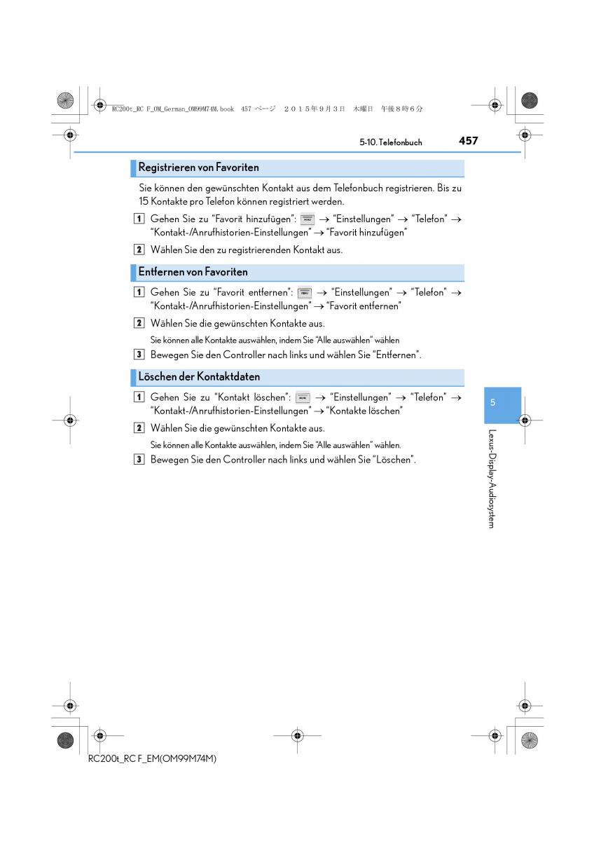 Lexus RC Handbuch / page 457