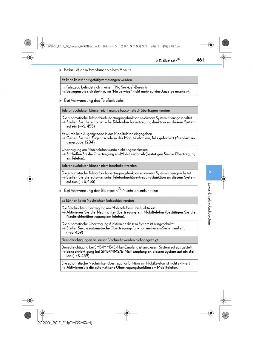 Lexus RC Handbuch / page 461