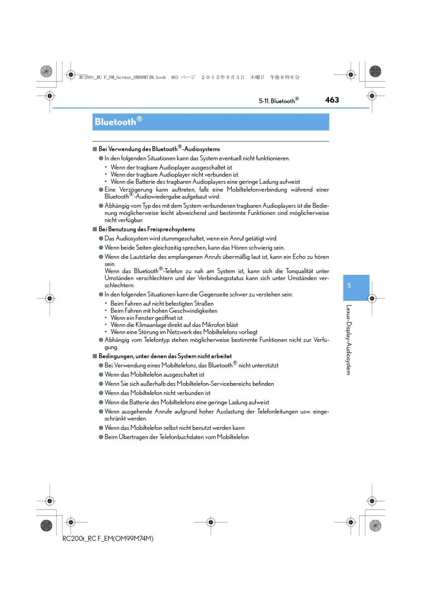 Lexus RC Handbuch / page 463