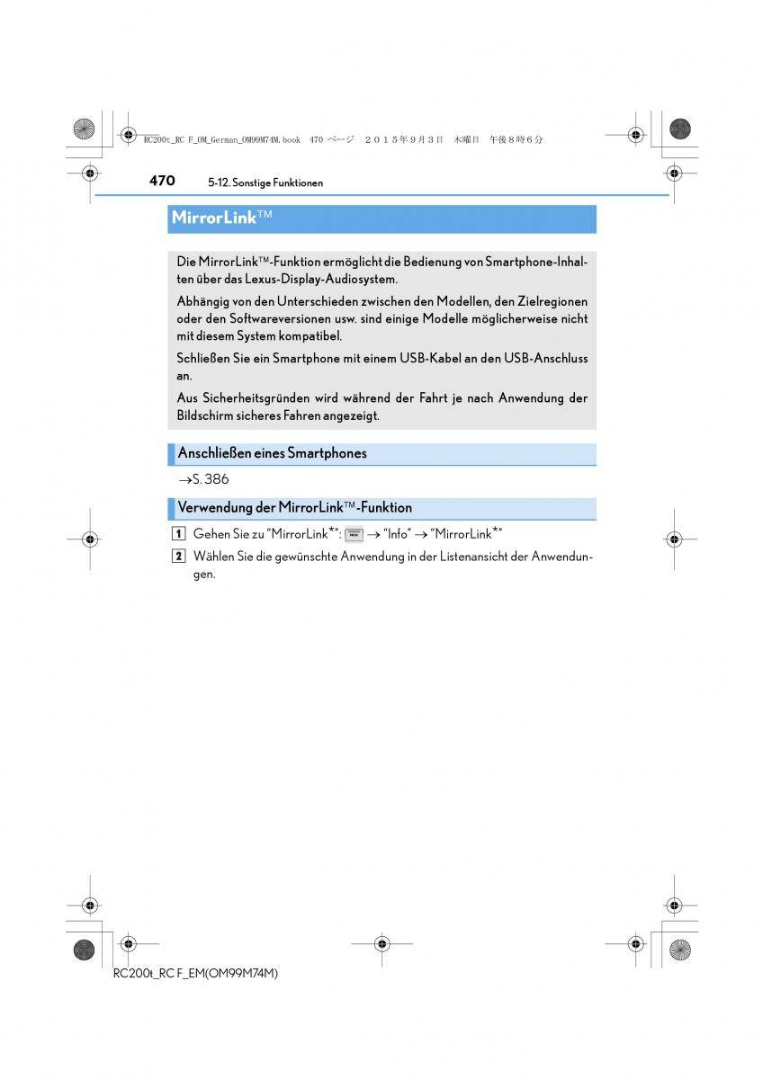 Lexus RC Handbuch / page 470