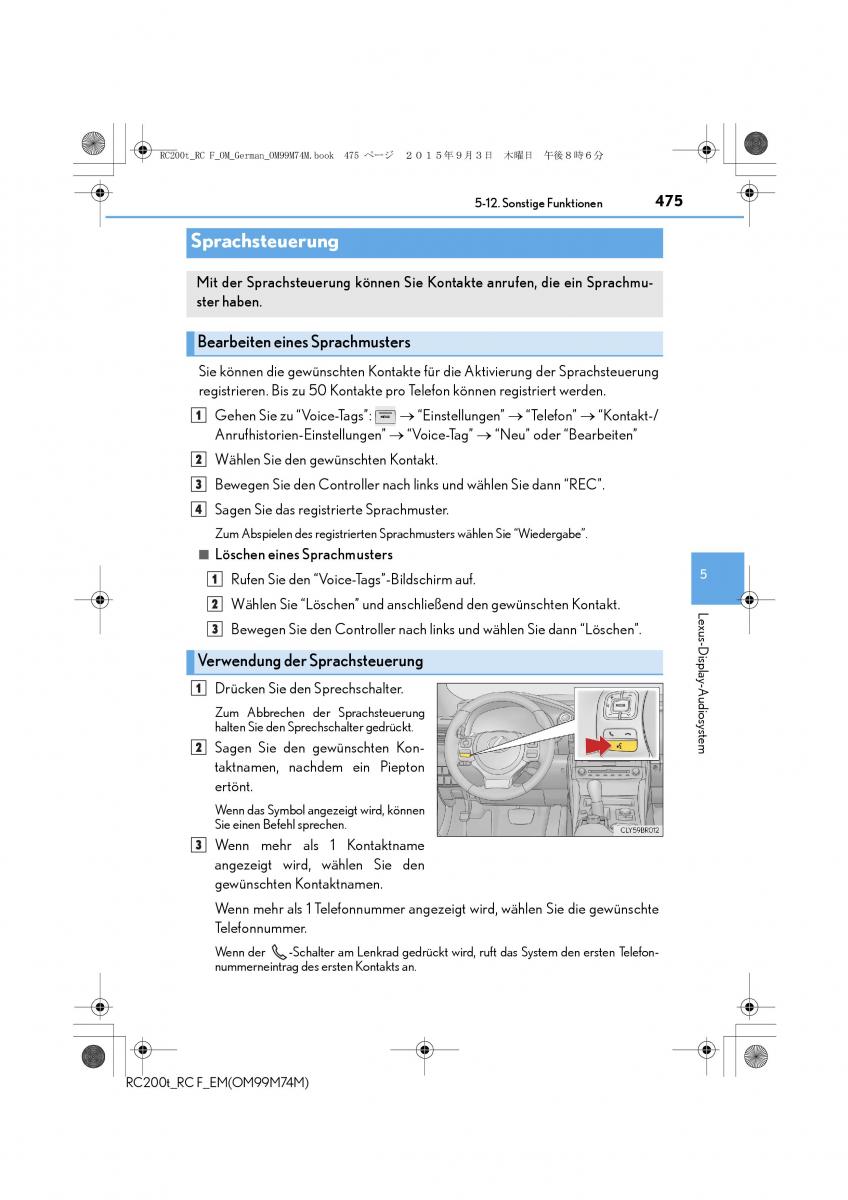Lexus RC Handbuch / page 475