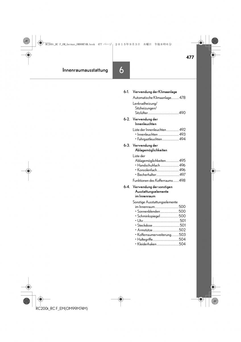 Lexus RC Handbuch / page 477