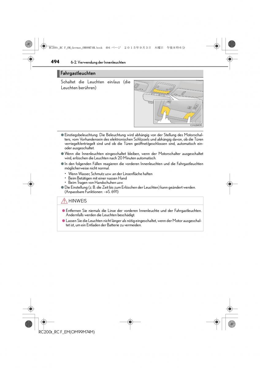 Lexus RC Handbuch / page 494