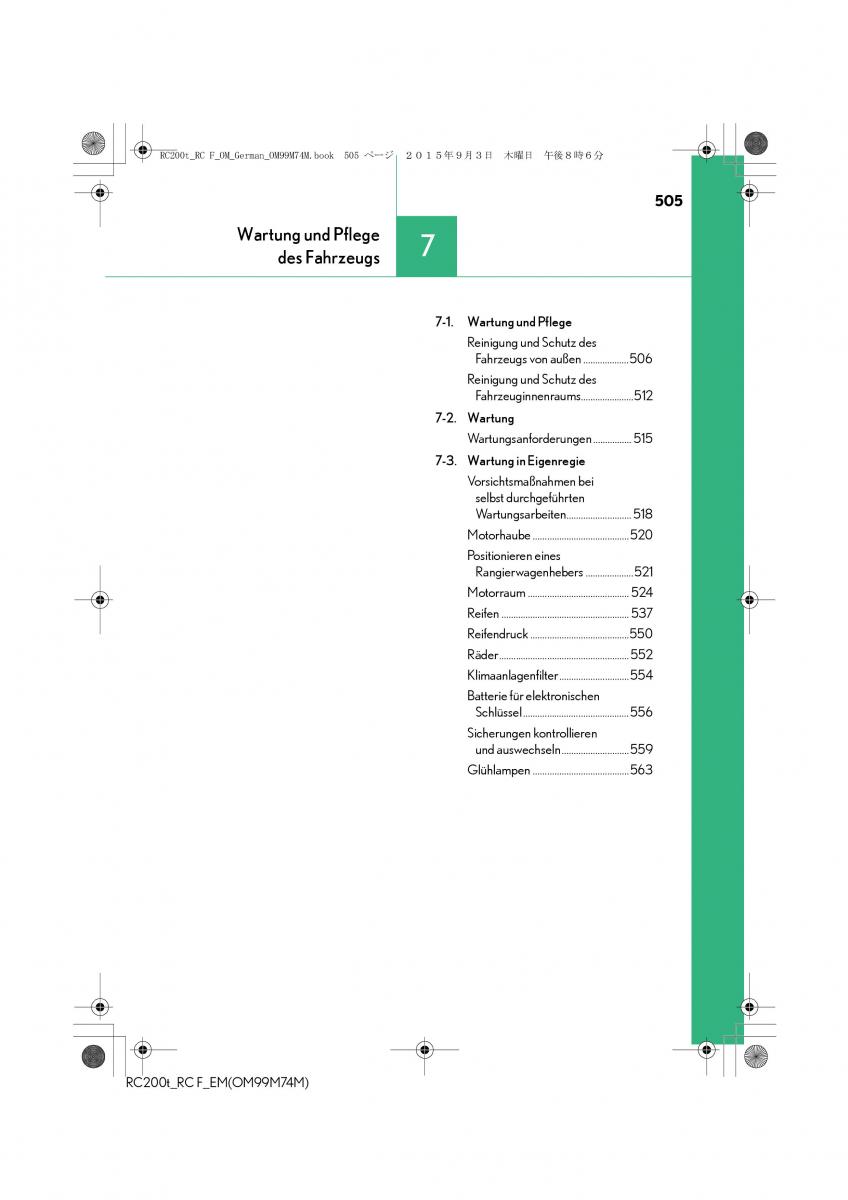 Lexus RC Handbuch / page 505