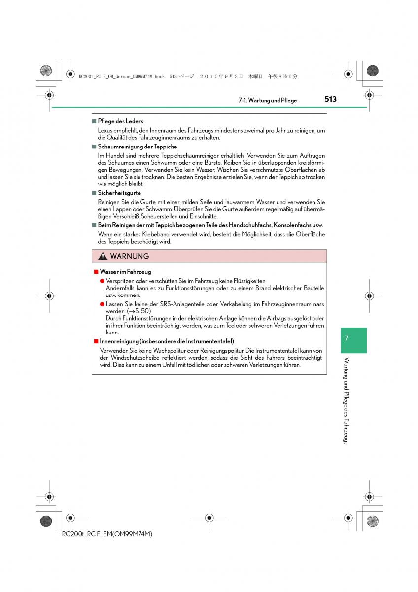 Lexus RC Handbuch / page 513