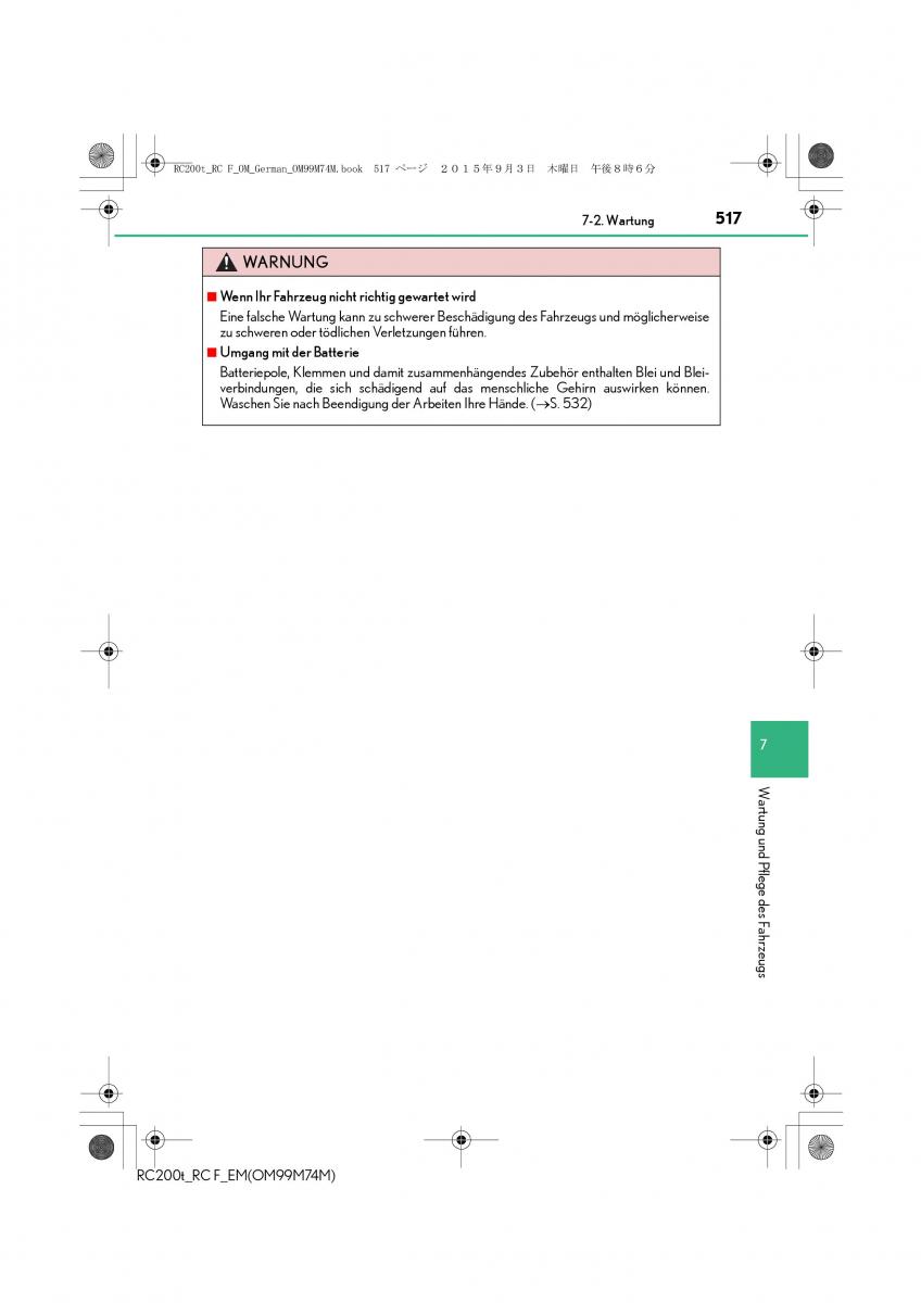 Lexus RC Handbuch / page 517