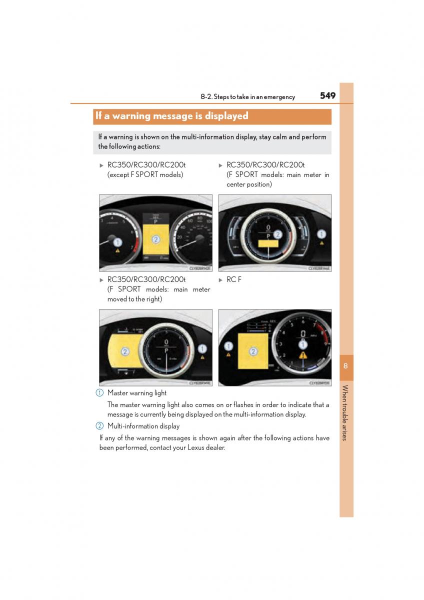 Lexus RC owners manual / page 551