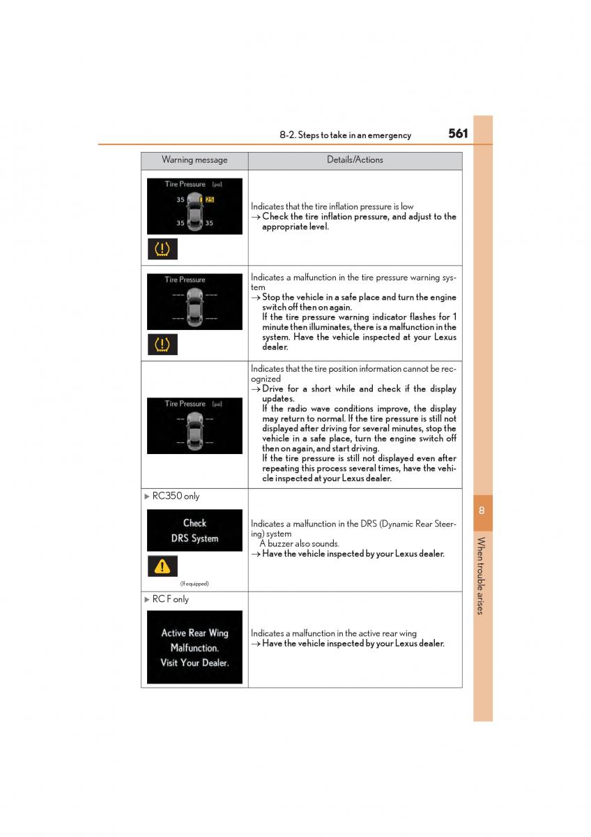 Lexus RC owners manual / page 563