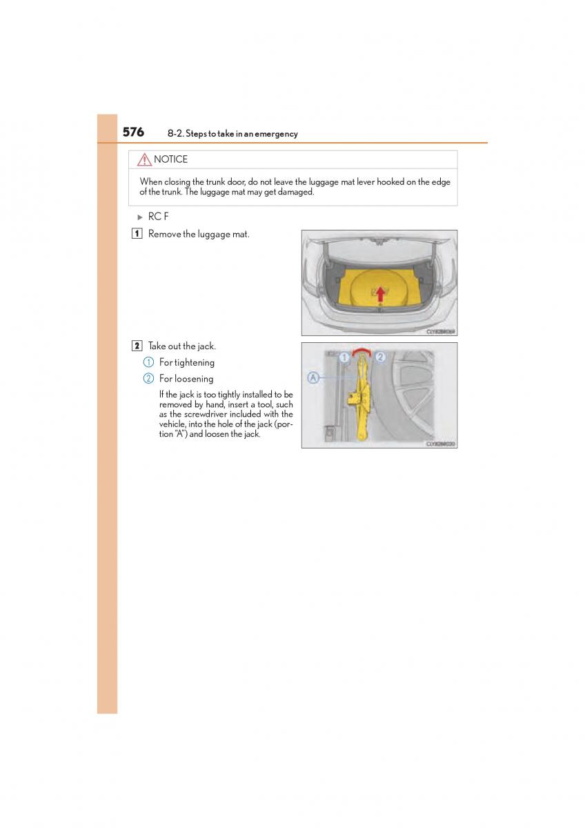 Lexus RC owners manual / page 578