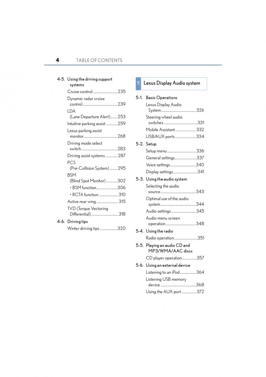 Lexus RC owners manual / page 6