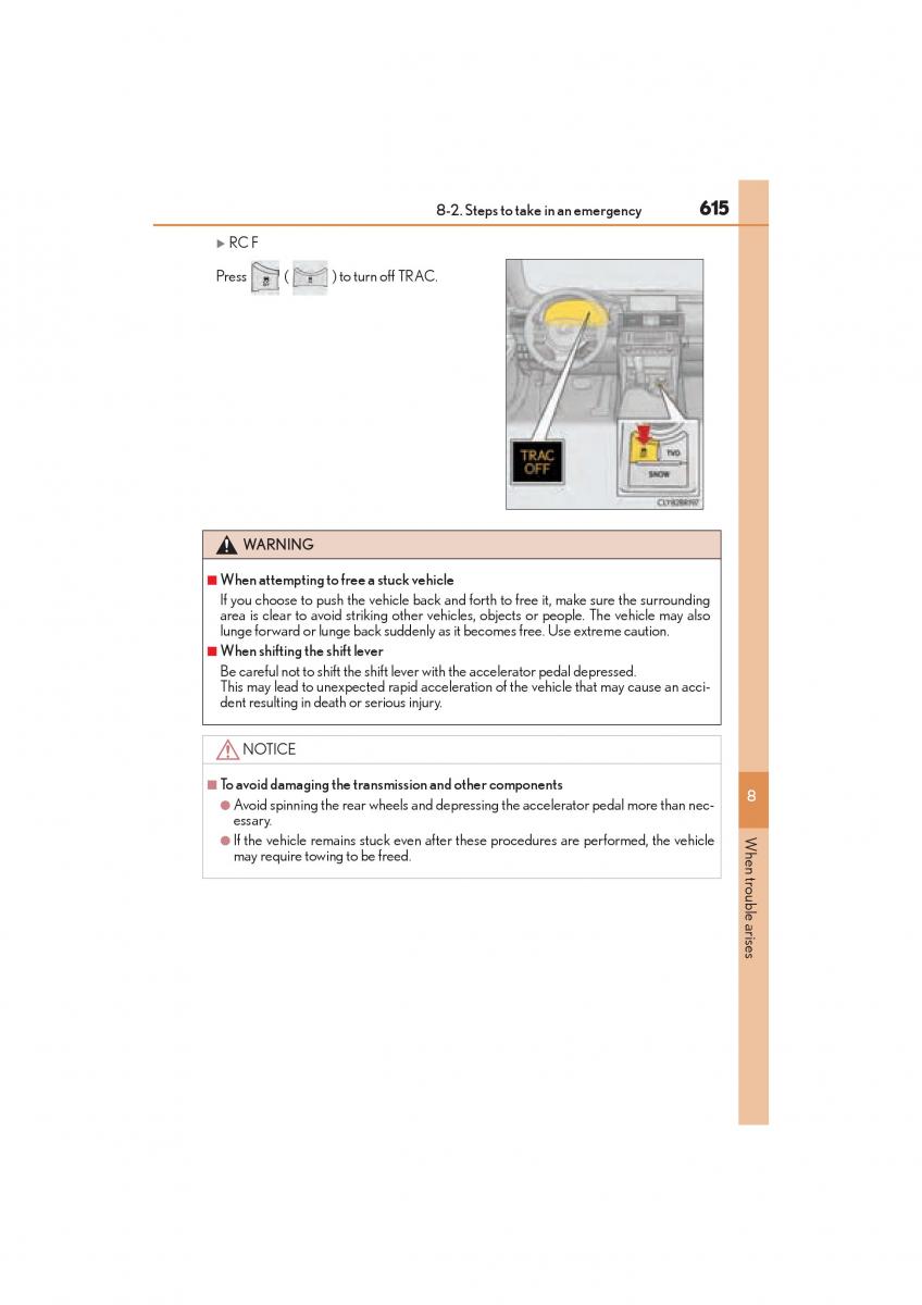 Lexus RC owners manual / page 617