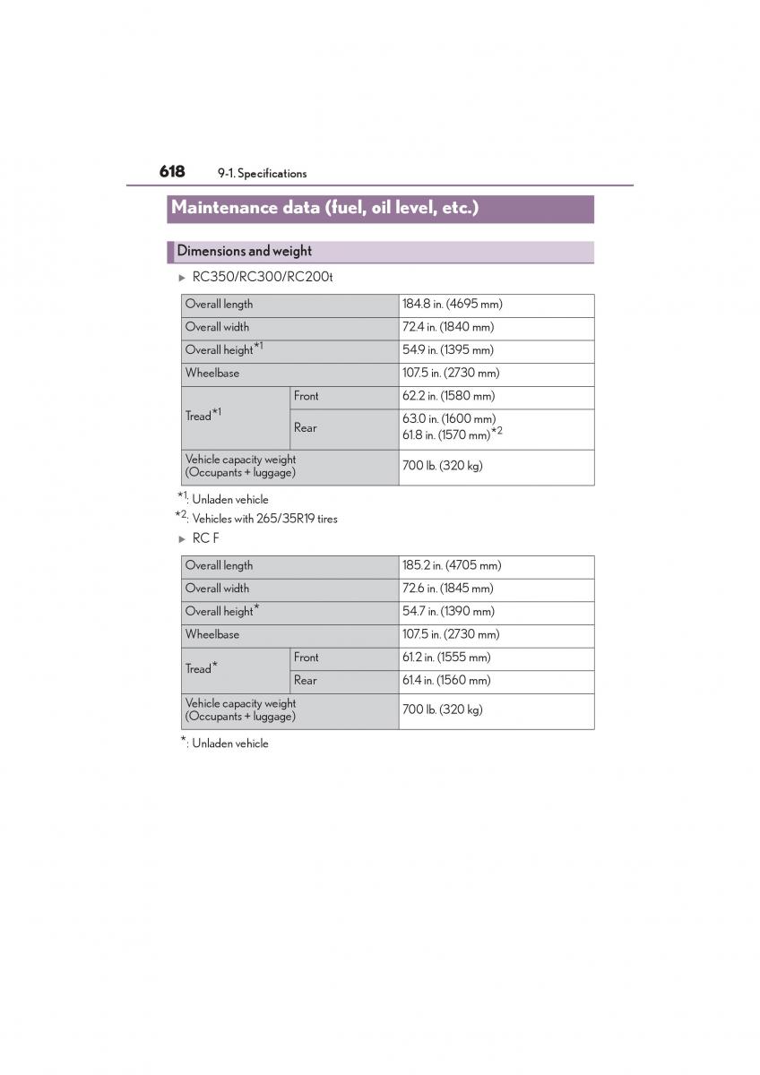 Lexus RC owners manual / page 620