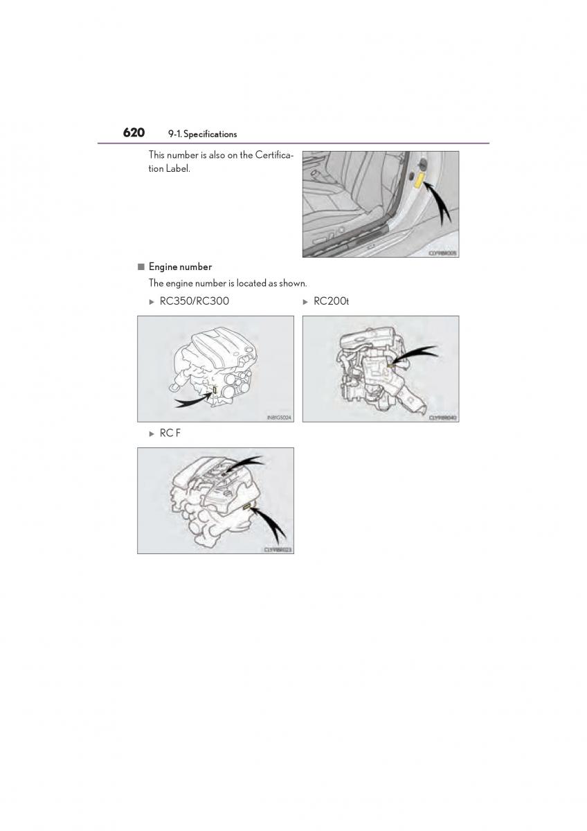 Lexus RC owners manual / page 622