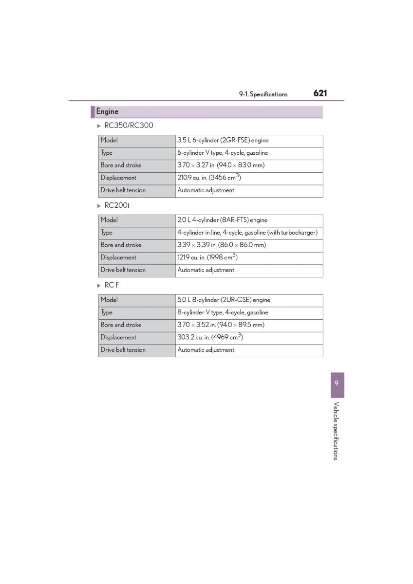 Lexus RC owners manual / page 623