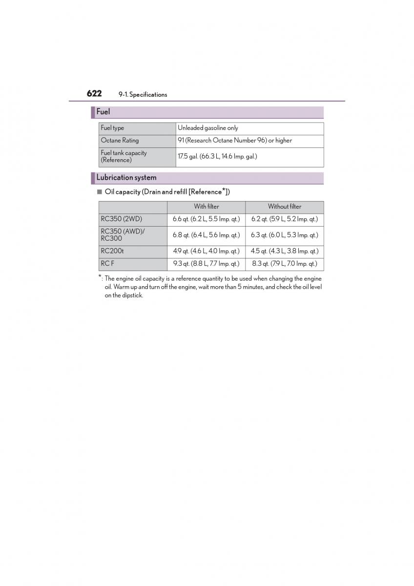 Lexus RC owners manual / page 624