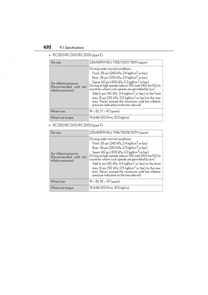 Lexus RC owners manual / page 634