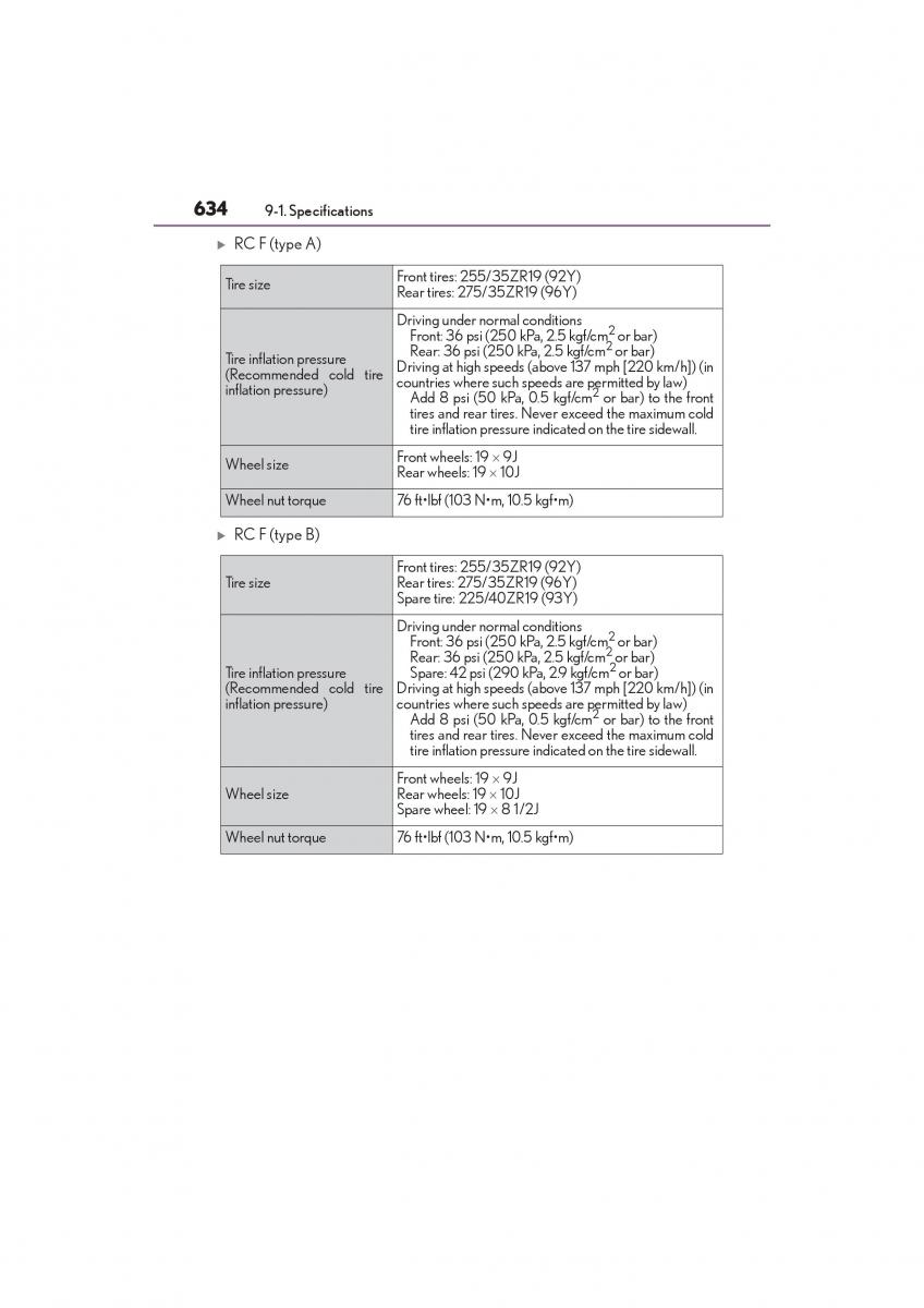 Lexus RC owners manual / page 636