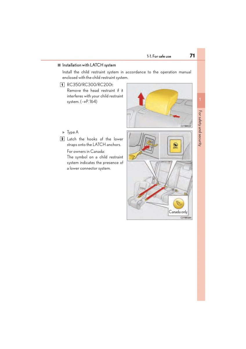 Lexus RC owners manual / page 73