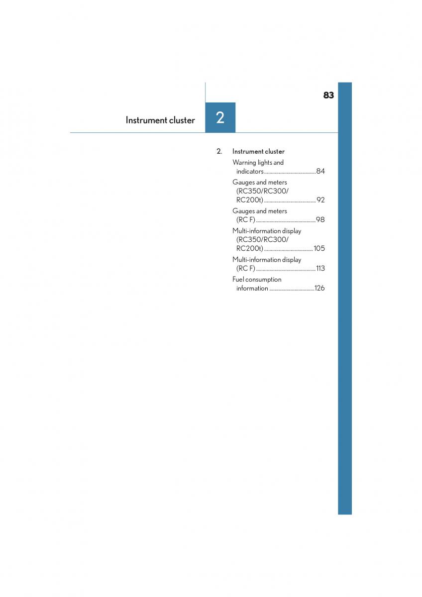 Lexus RC owners manual / page 85