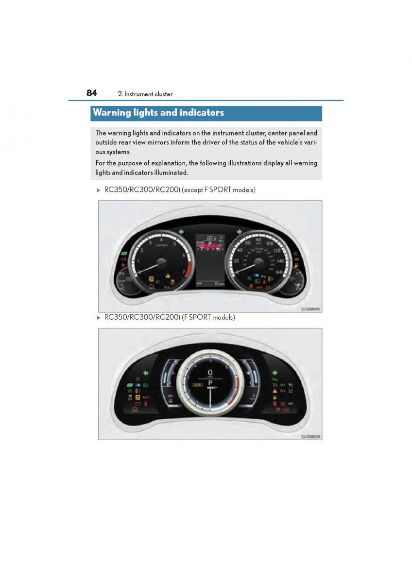 Lexus RC owners manual / page 86