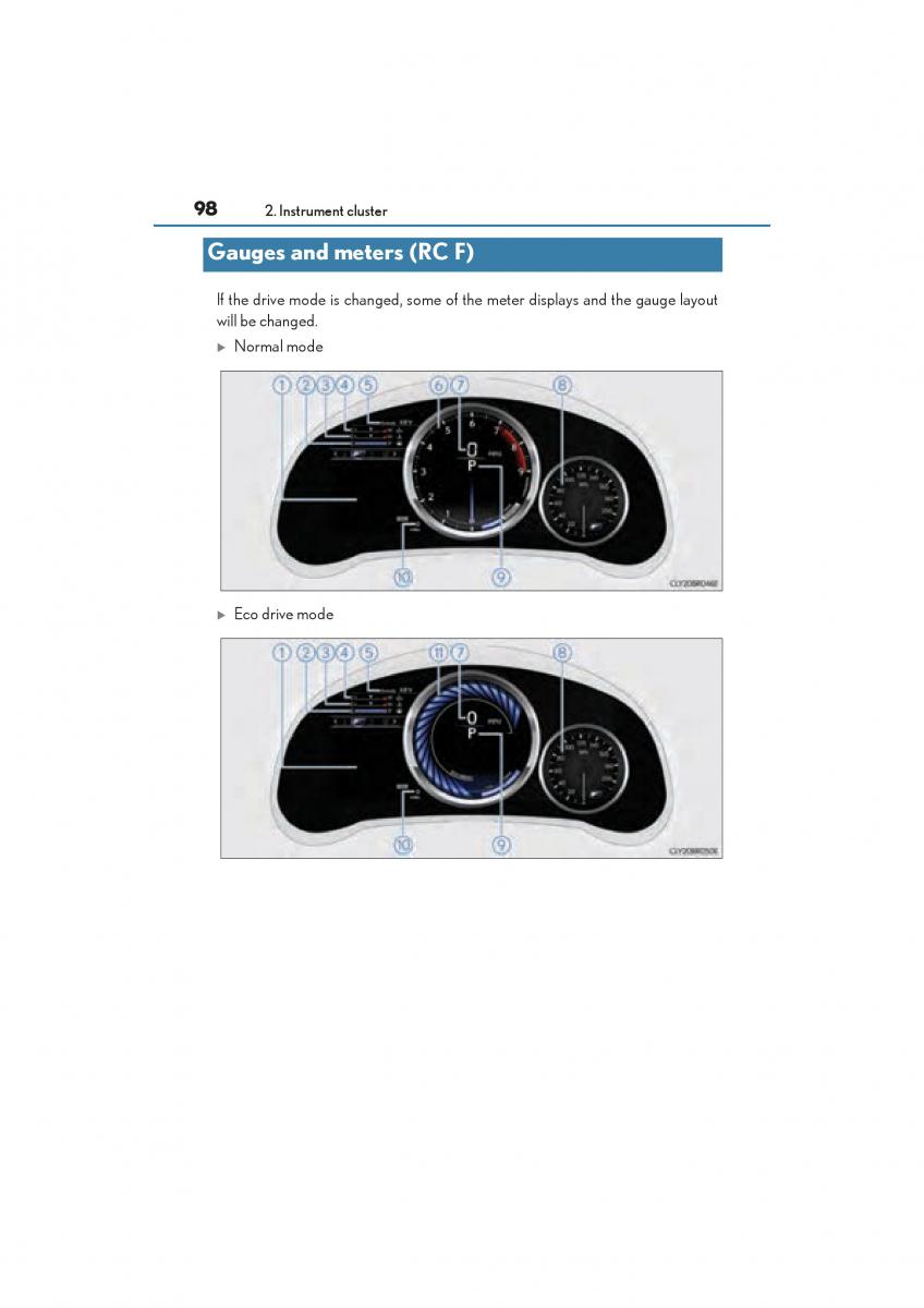 Lexus RC owners manual / page 100