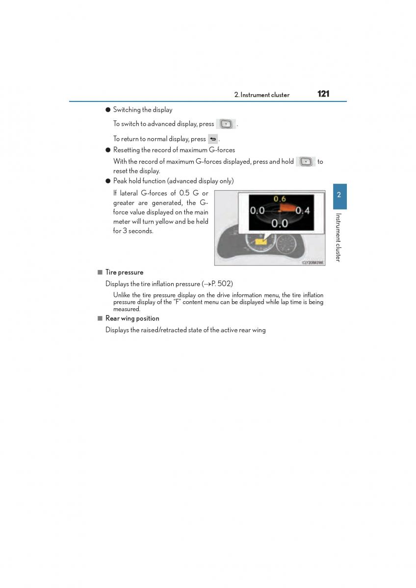 Lexus RC owners manual / page 123