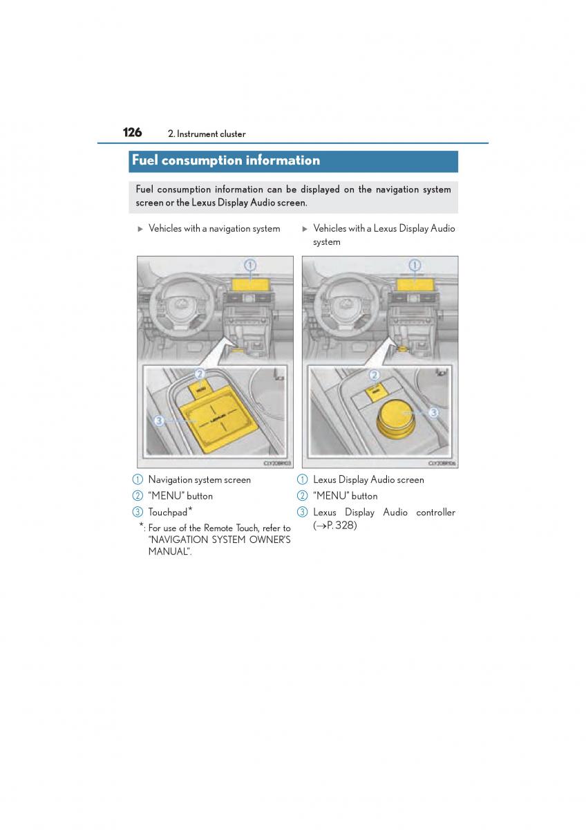 Lexus RC owners manual / page 128