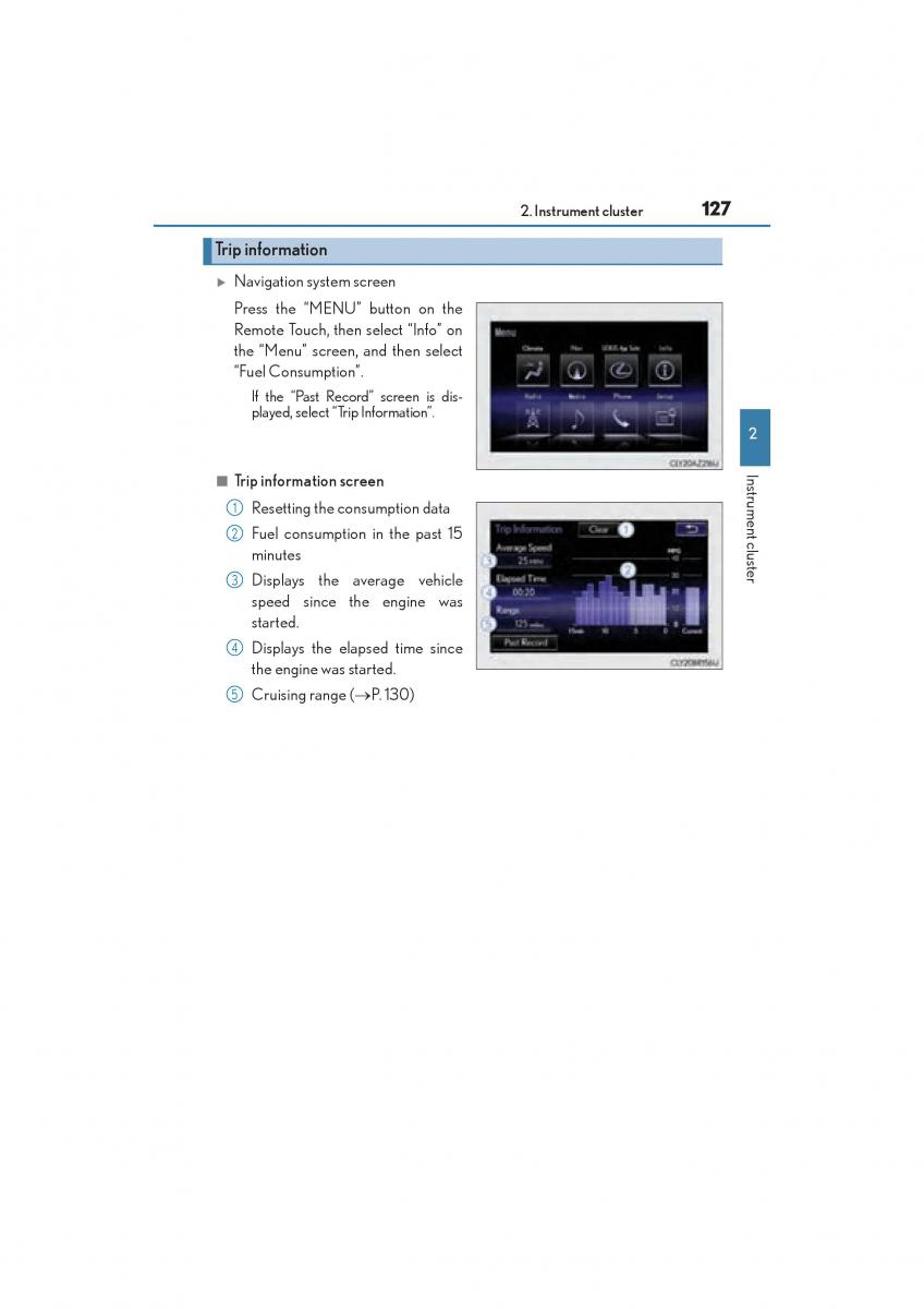 Lexus RC owners manual / page 129