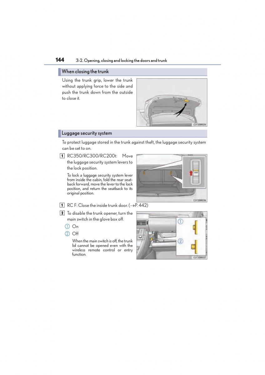 Lexus RC owners manual / page 146