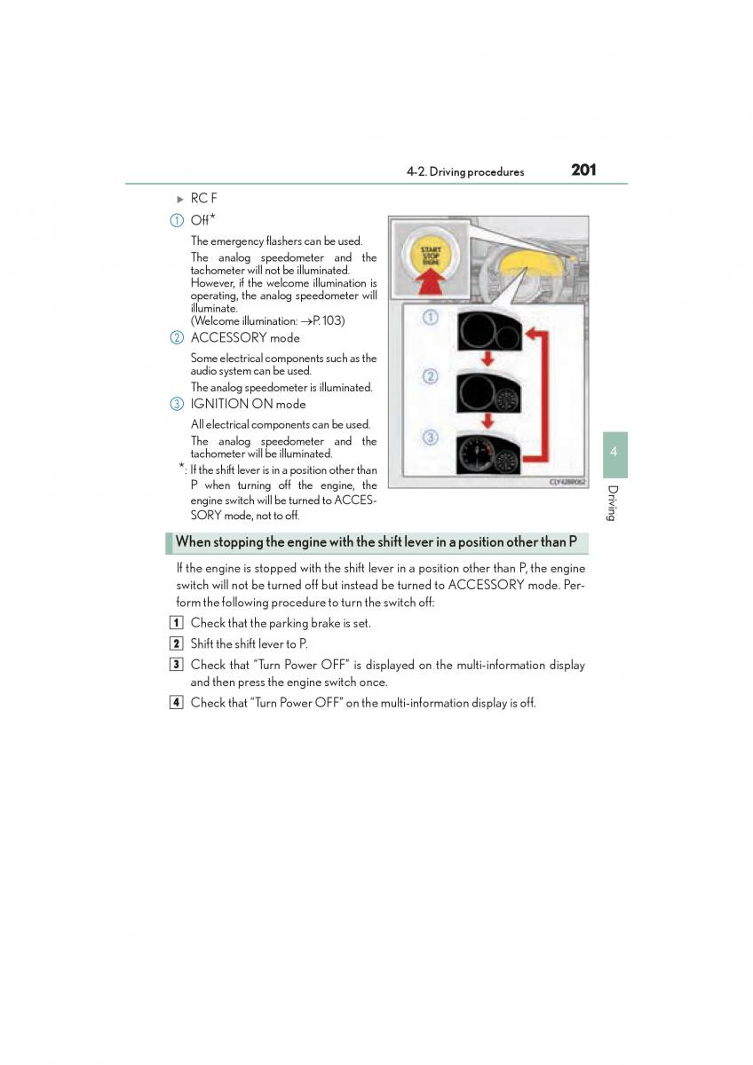 Lexus RC owners manual / page 203