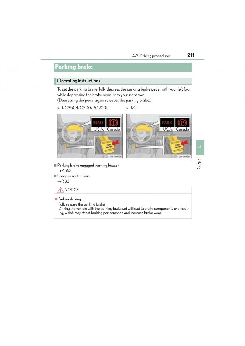 Lexus RC owners manual / page 213