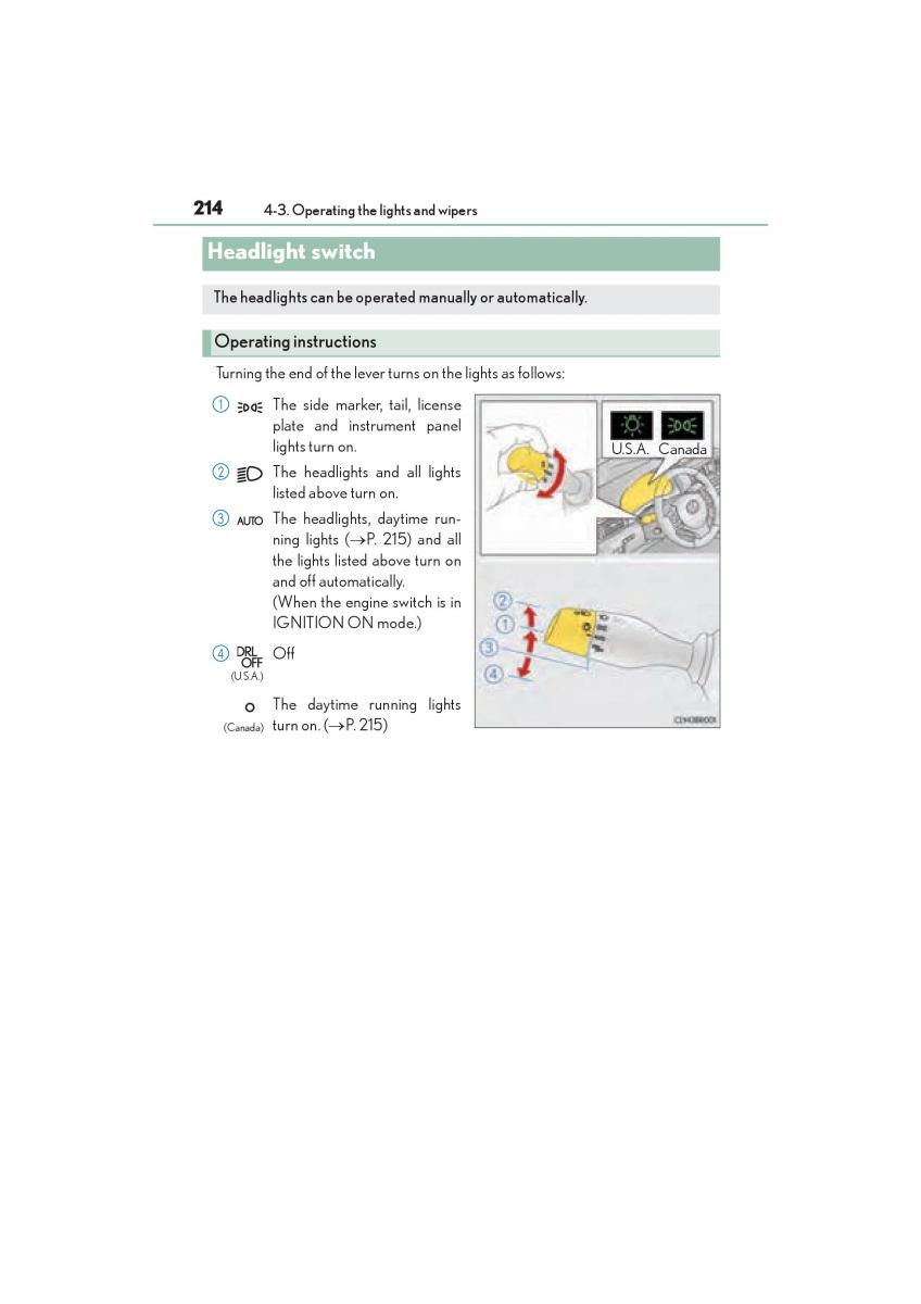 Lexus RC owners manual / page 216