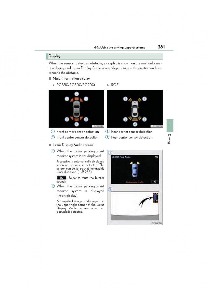 Lexus RC owners manual / page 263