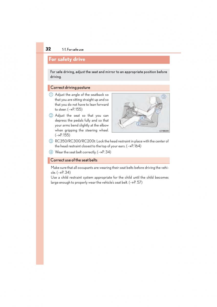 Lexus RC owners manual / page 34