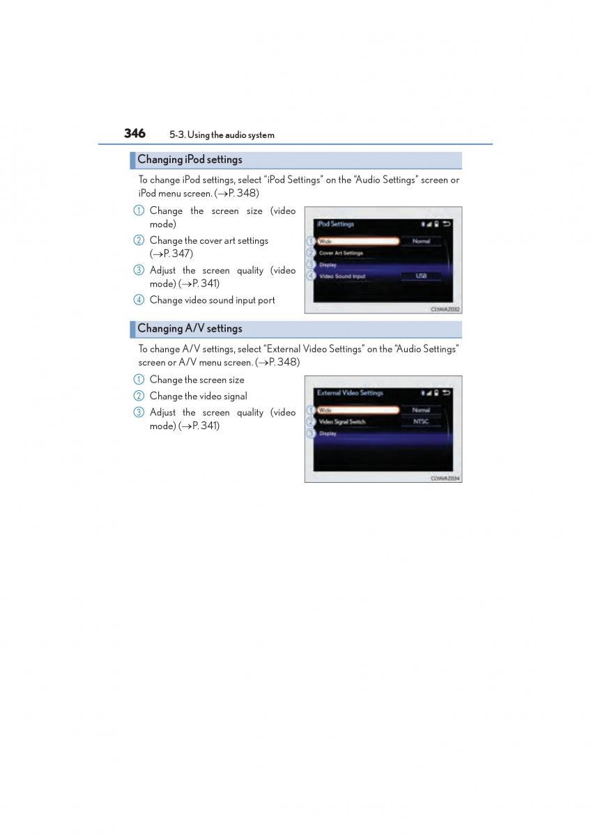 Lexus RC owners manual / page 348