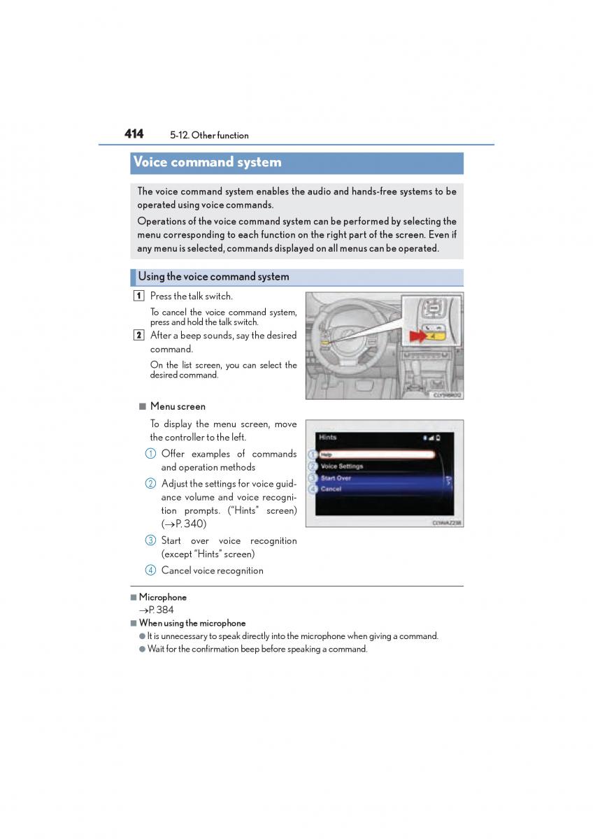 Lexus RC owners manual / page 416