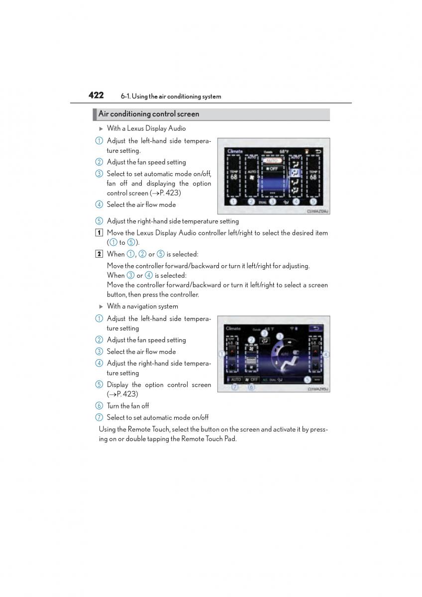 Lexus RC owners manual / page 424