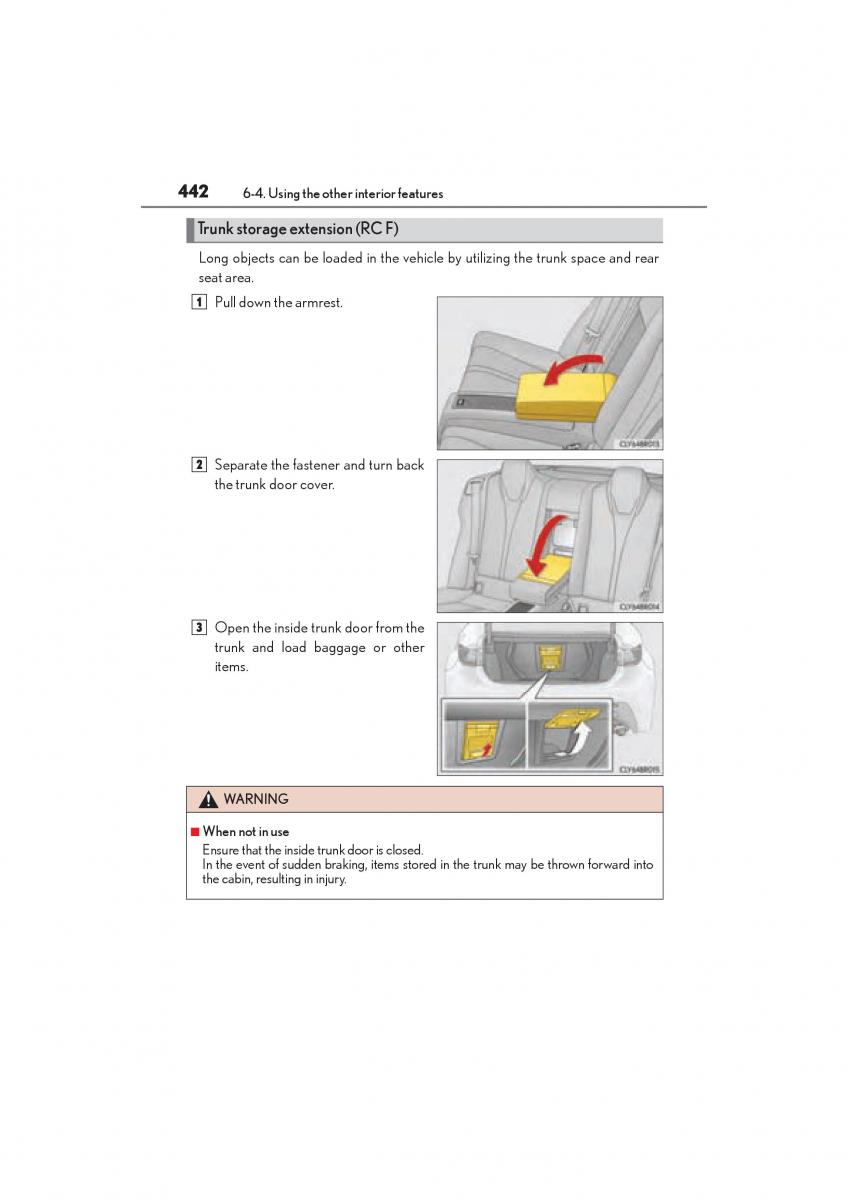 Lexus RC owners manual / page 444