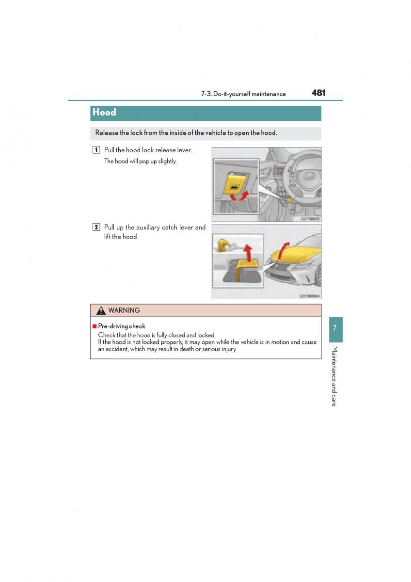 Lexus RC owners manual / page 483