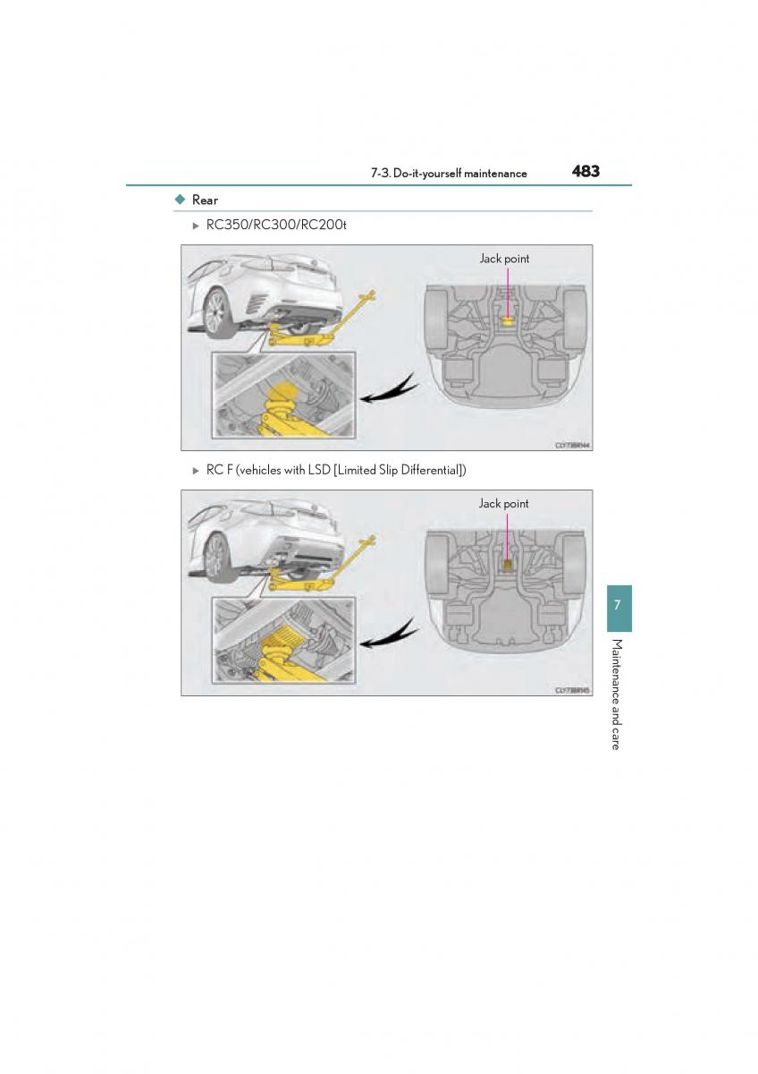 Lexus RC owners manual / page 485