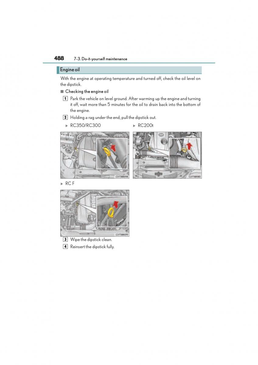 Lexus RC owners manual / page 490