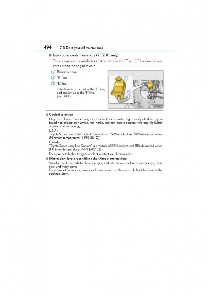 Lexus RC owners manual / page 496