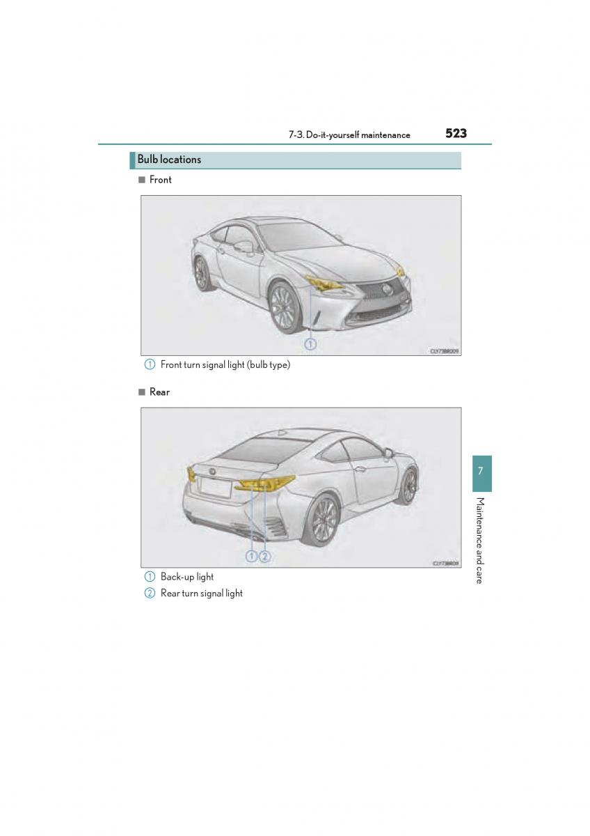 Lexus RC owners manual / page 525