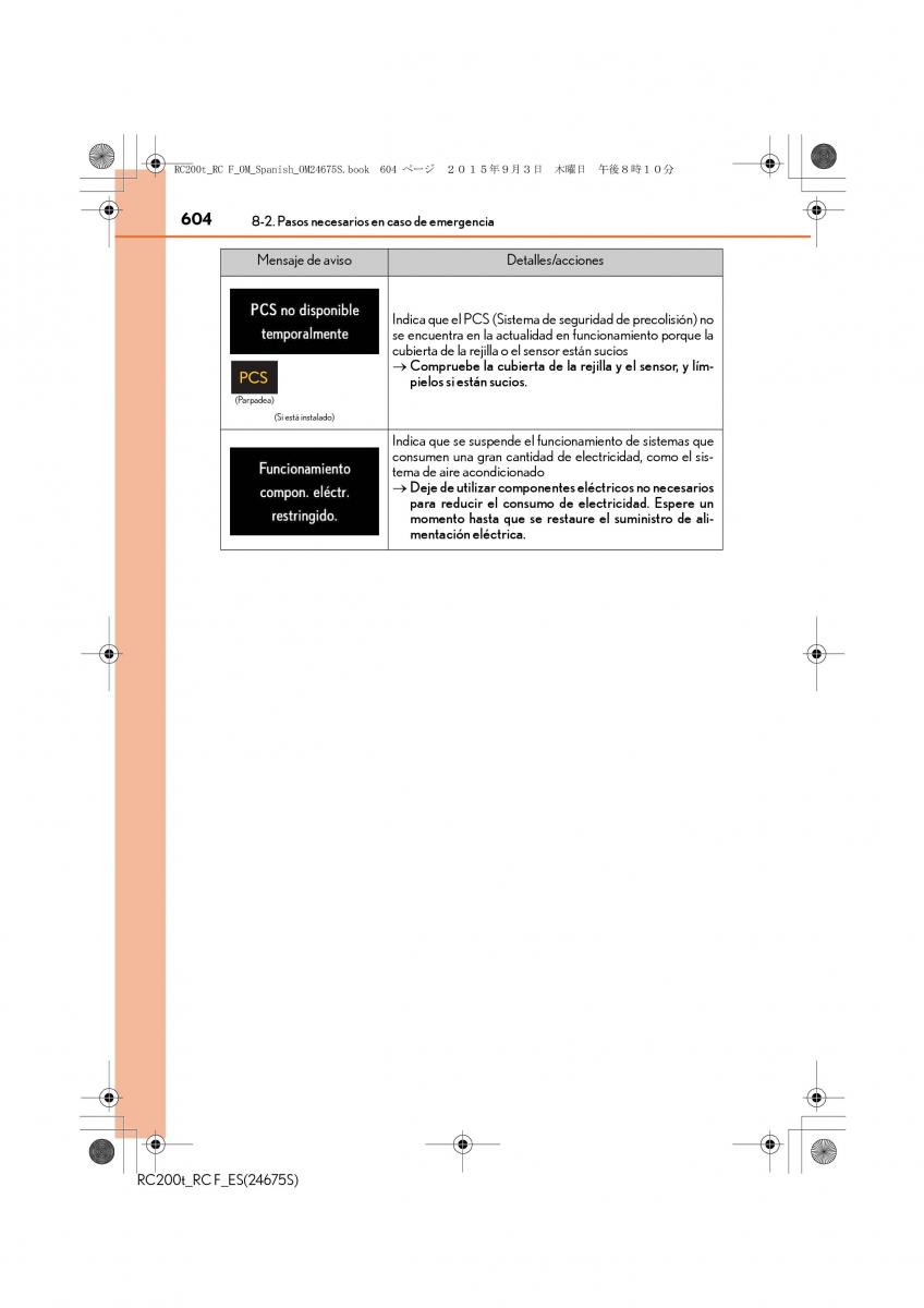 Lexus RC manual del propietario / page 604