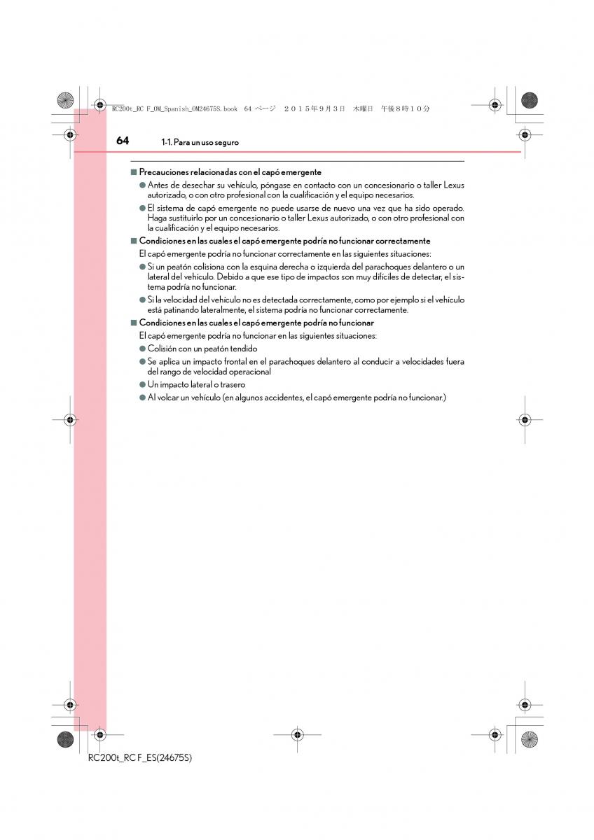Lexus RC manual del propietario / page 64