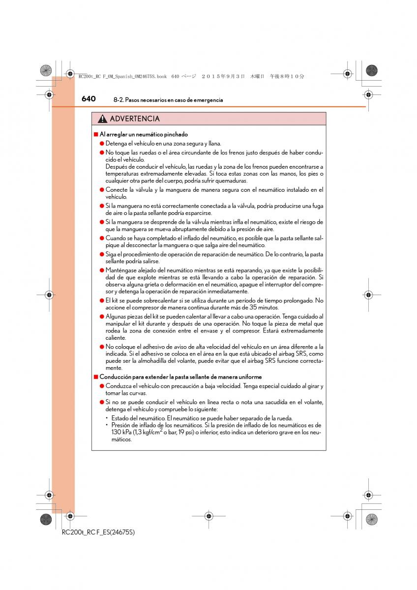 Lexus RC manual del propietario / page 640