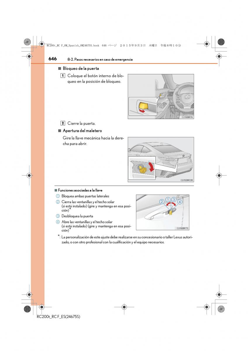 Lexus RC manual del propietario / page 646